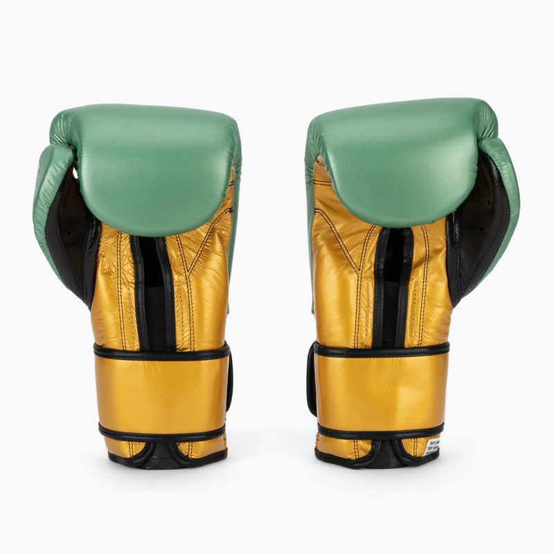 Boxhandschuhe Cleto Reyes Velcro SPaarring metalic green/gold wbc 3