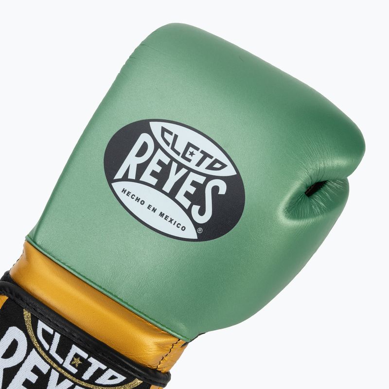 Boxhandschuhe Cleto Reyes Velcro SPaarring metalic green/gold wbc 5