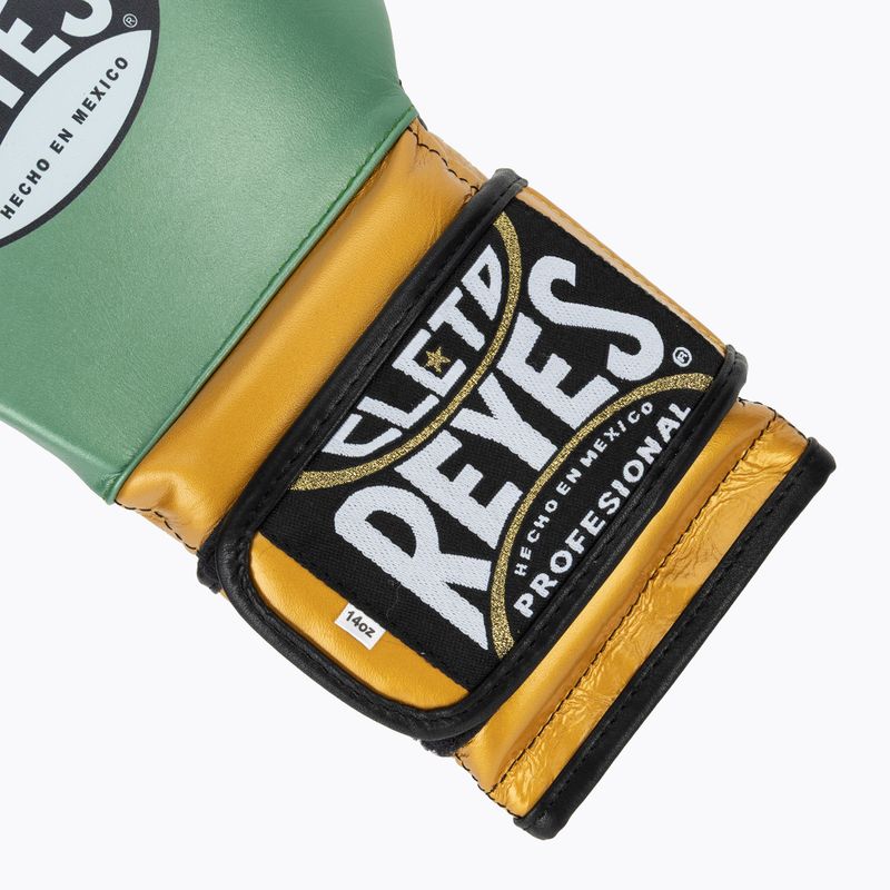 Boxhandschuhe Cleto Reyes Velcro SPaarring metalic green/gold wbc 6