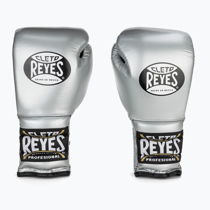 Boxhandschuhe Cleto Reyes Lace Up SPaarring silver 2