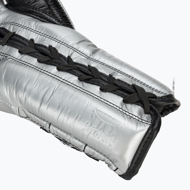 Boxhandschuhe Cleto Reyes Lace Up SPaarring silver 6