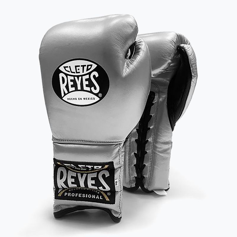 Boxhandschuhe Cleto Reyes Lace Up SPaarring silver