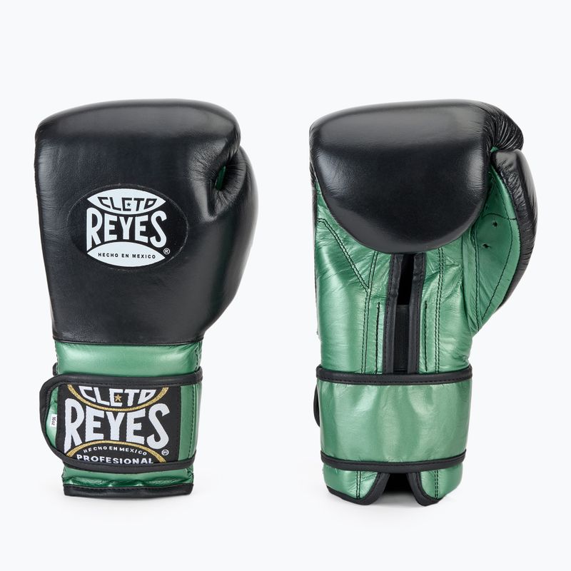 Boxhandschuhe Cleto Reyes Velcro SPaarring green metalic pistachio/black 3