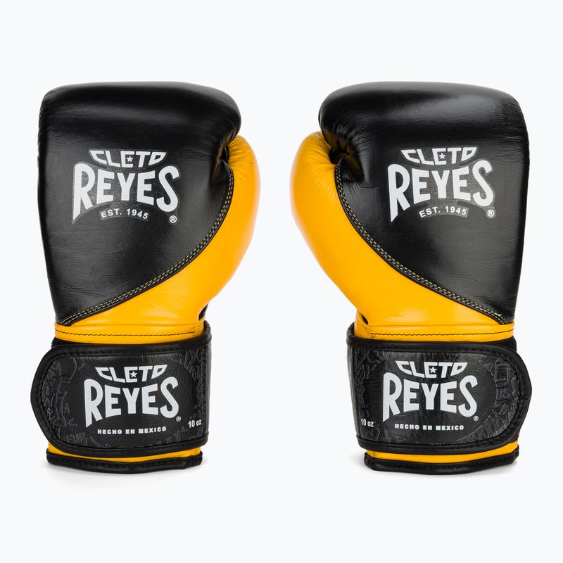 Boxhandschuhe Cleto Reyes High Precision Training Leather black/yellow 2