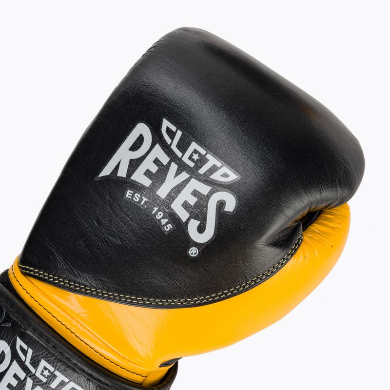 Boxhandschuhe Cleto Reyes High Precision Training Leather black/yellow 5