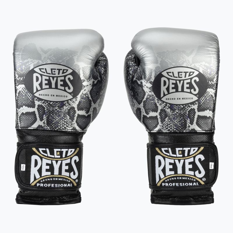 Boxhandschuhe Cleto Reyes Velcro SPaarring silver/black 2