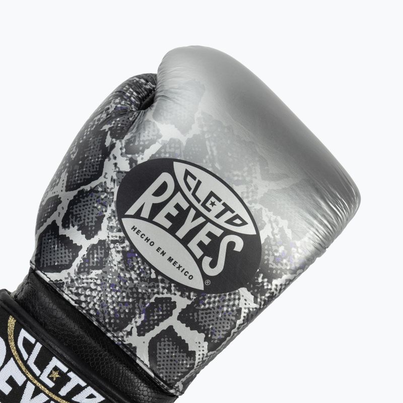 Boxhandschuhe Cleto Reyes Velcro SPaarring silver/black 5