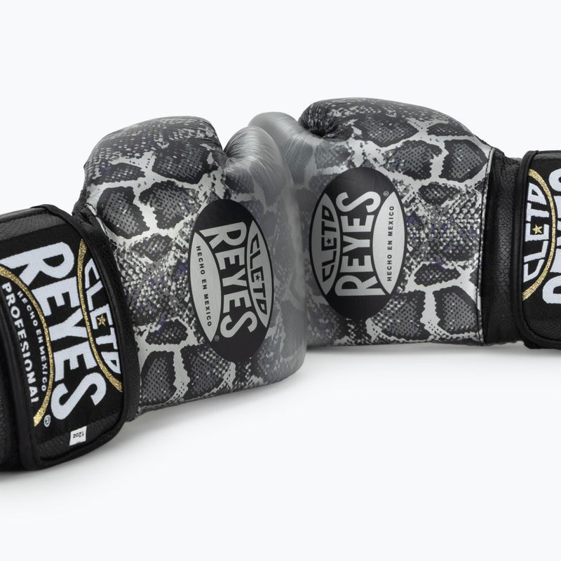 Boxhandschuhe Cleto Reyes Velcro SPaarring silver/black 7