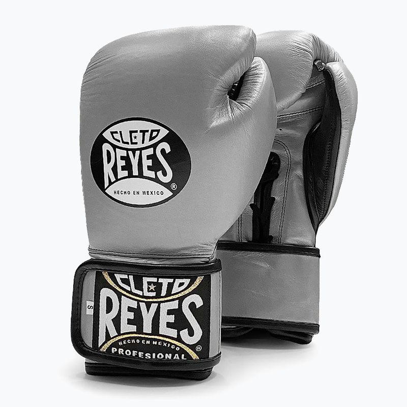 Boxhandschuhe Cleto Reyes Velcro SPaarring silver/black