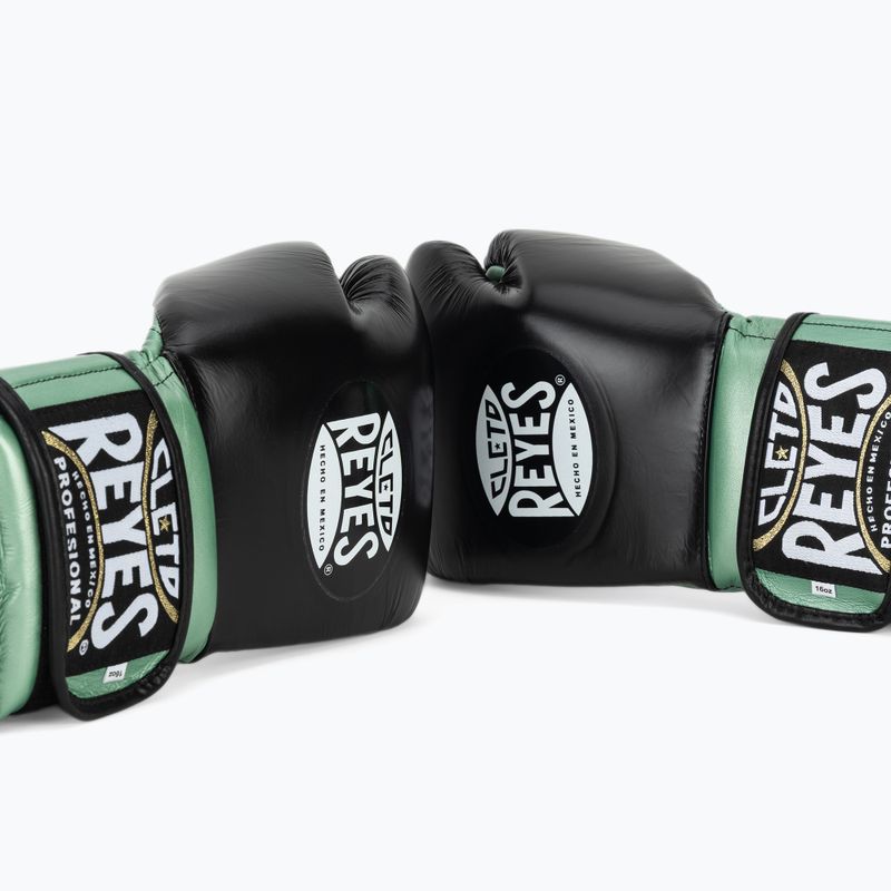 Boxhandschuhe Cleto Reyes Boxing Gloves With Hook green metallic / black 7