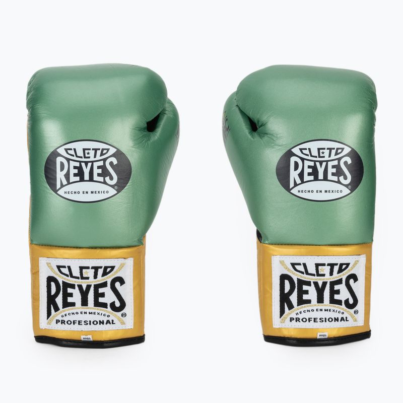 Boxhandschuhe Cleto Reyes Boxing Gloves creen metalik/gold 2