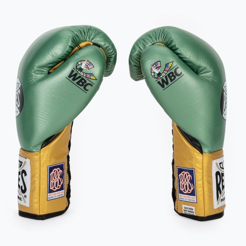 Boxhandschuhe Cleto Reyes Boxing Gloves creen metalik/gold 4