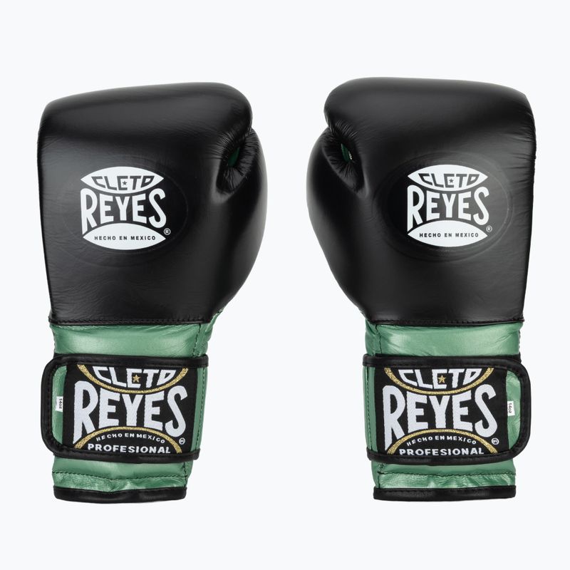 Boxhandschuhe Cleto Reyes Velcro SPaarring green metallic/black 8
