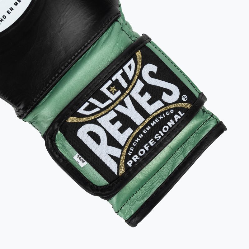 Boxhandschuhe Cleto Reyes Velcro SPaarring green metallic/black 5