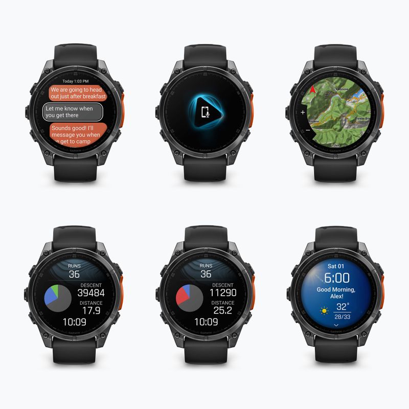 Uhr Garmin Fenix 8 47 mm Amoled slate gray/black 9