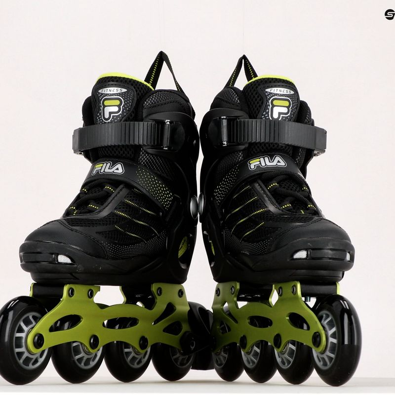 Rollschuhe für Kinder FILA Wizy Alu black/lime 9