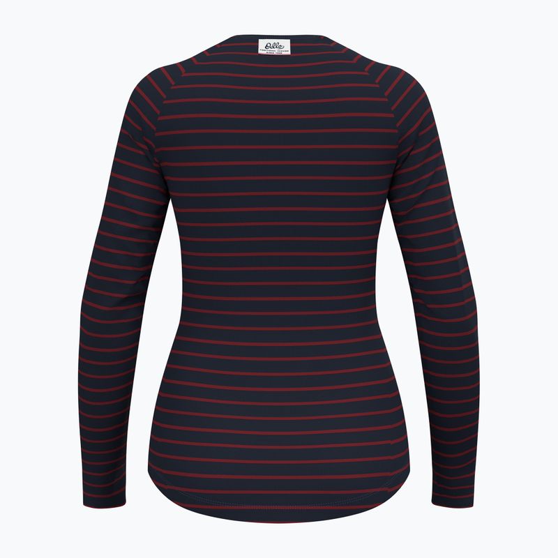 Damen Thermoaktivshirt ODLO Warm Originals Stripes Bl Top Crew Neck dark saphire 5
