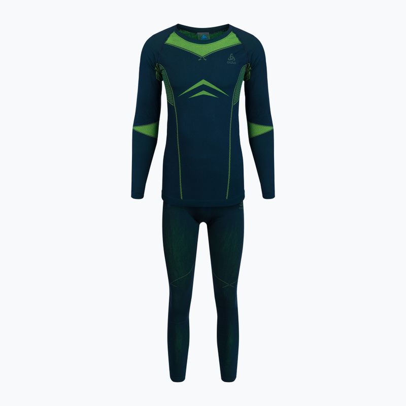 Herren Thermo-Unterwäsche ODLO Fundamentals Performance Warm Long grün-dunkelblau 19682/2122