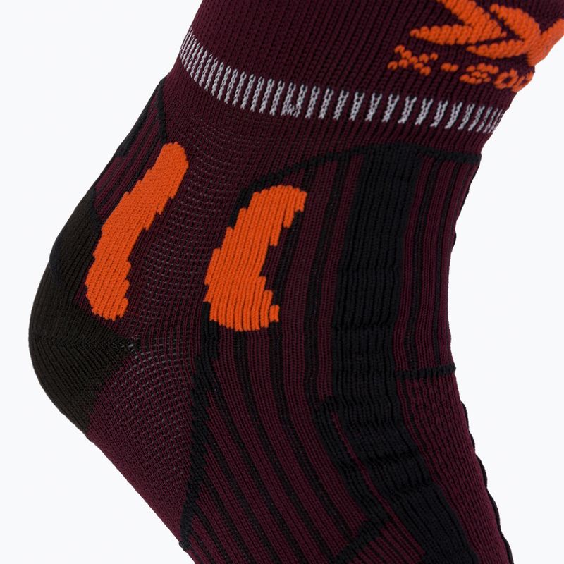 Herren-Trekkingsocken X-Socks Trail Run Energy burgund-orange RS13S19U-O003