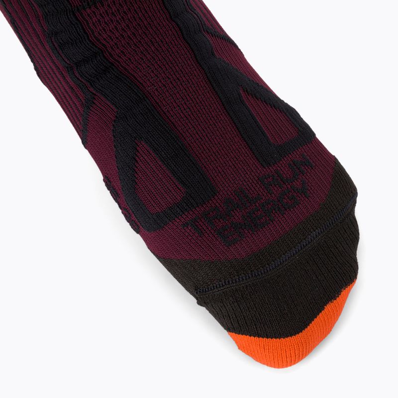 Herren-Trekkingsocken X-Socks Trail Run Energy burgund-orange RS13S19U-O003