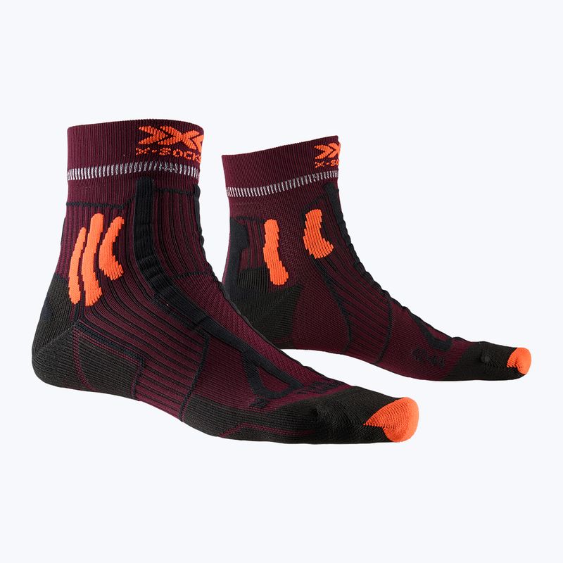 Herren-Trekkingsocken X-Socks Trail Run Energy burgund-orange RS13S19U-O003