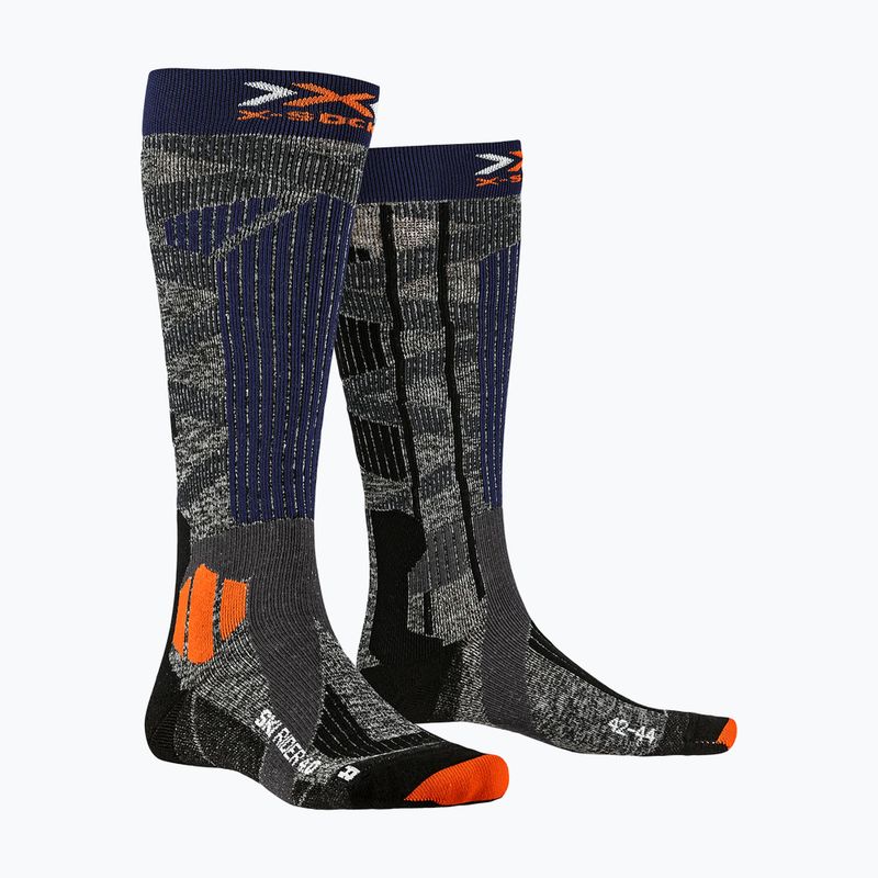 X-Socks Ski Rider 4.0 Skisocken Stein grau/Melange blau