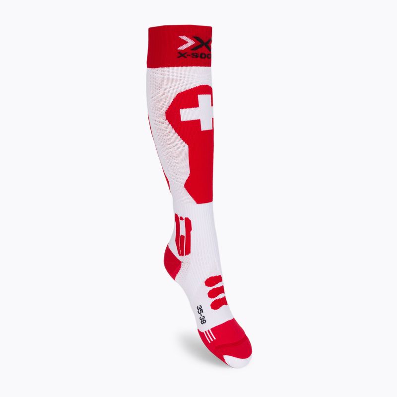 X-Socks Ski Patriot 4.0 Schweiz weiße Socken XSSS43W19U