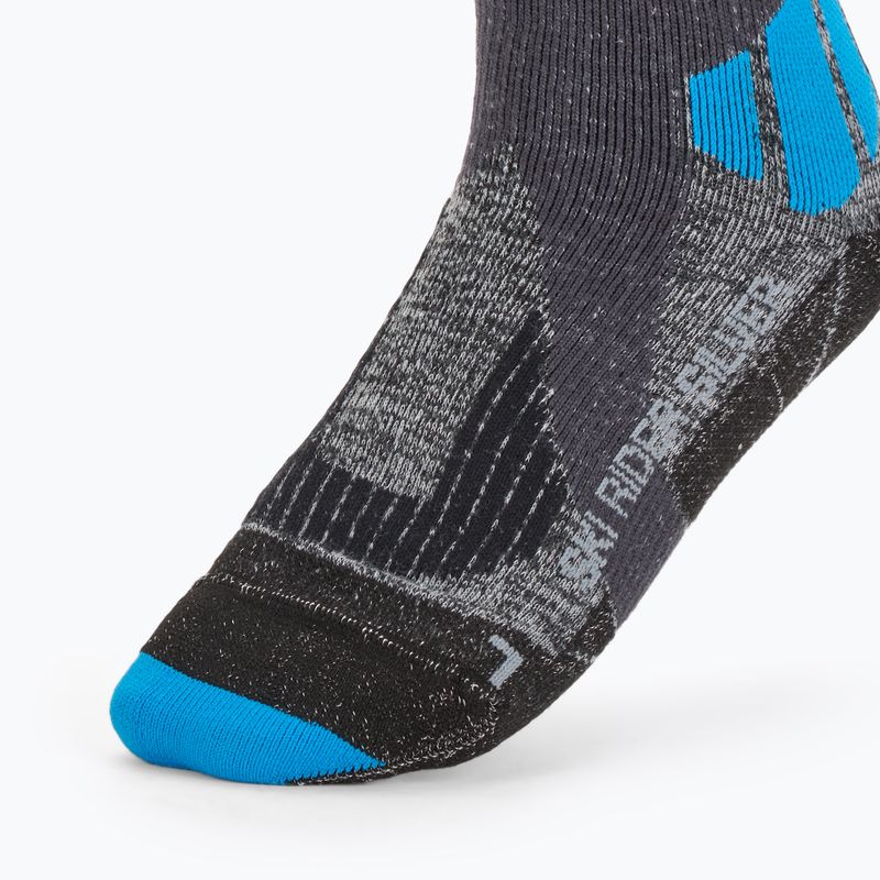 X-Socks Ski Rider Silver 4.0 Stein grau melange/türkis Skisocken