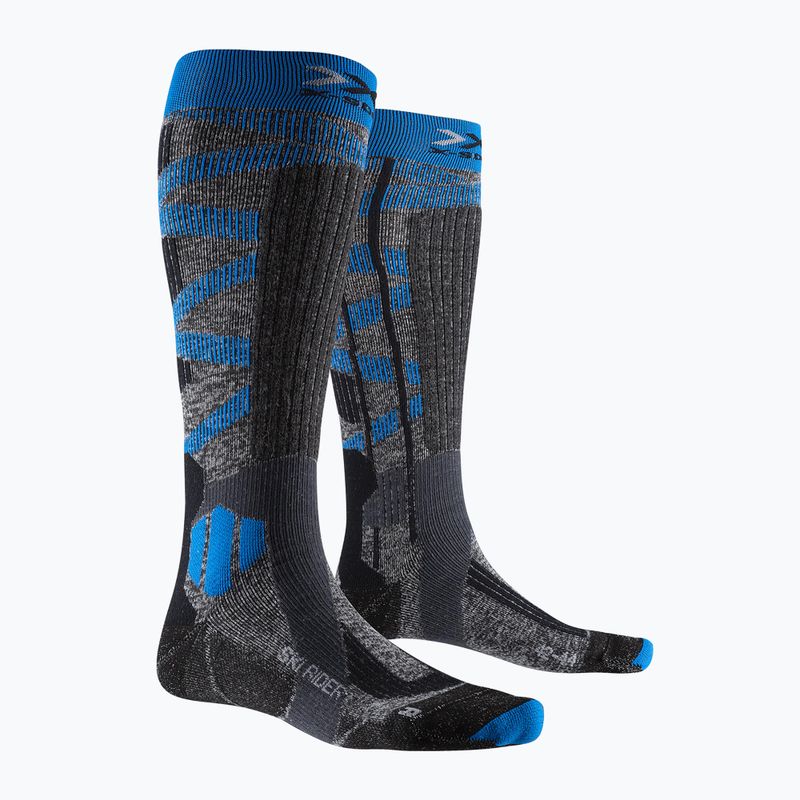X-Socks Ski Rider Silver 4.0 Stein grau melange/türkis Skisocken