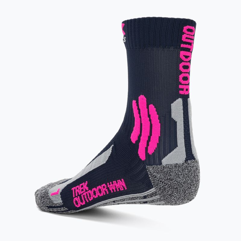 Damensocken X-Socks Trek Outdoor midnight blue/pink/lt grey melange 2