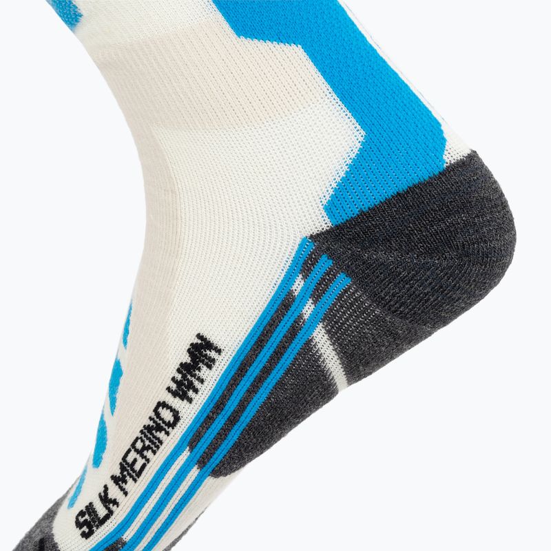 Damenskisocken X-Socks Ski Silk Merino 4.0 weiß/schwarz/türkis 4