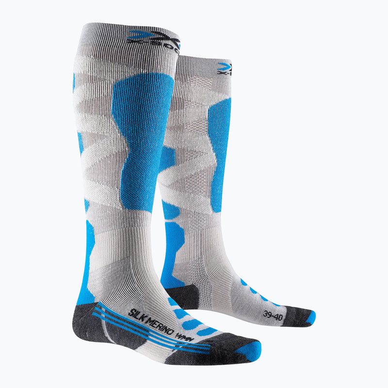 Damenskisocken X-Socks Ski Silk Merino 4.0 weiß/schwarz/türkis 5