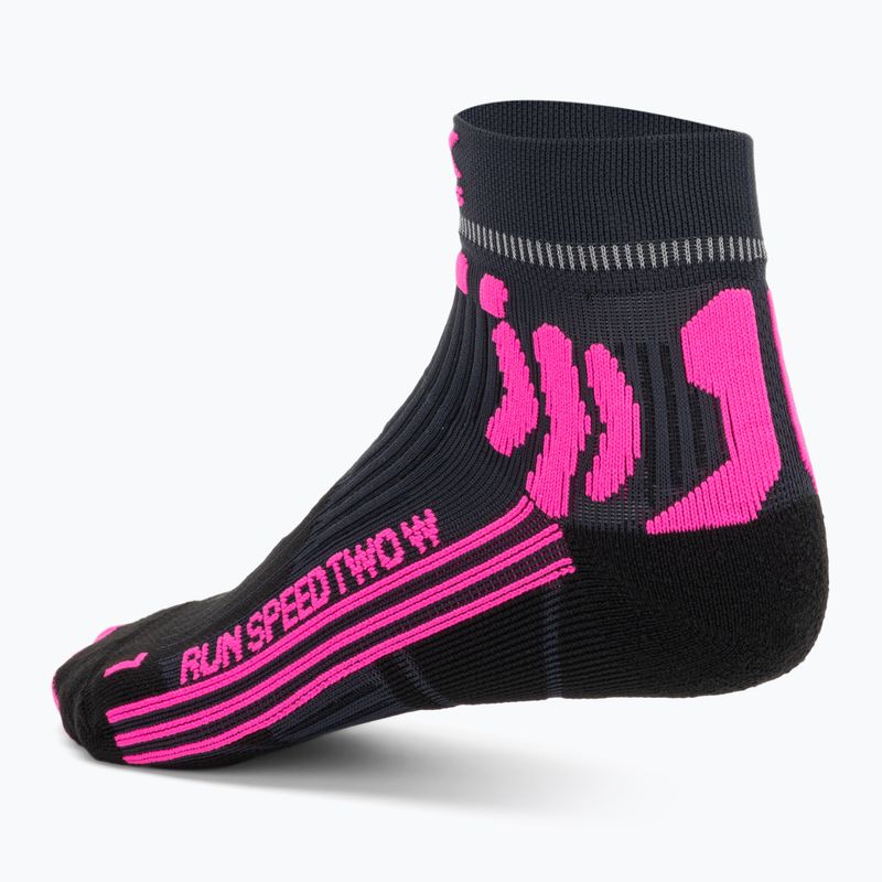 Damen Laufsocken X-Socks Run Speed Two 4.0 dolomite grau/neon flamingo 2