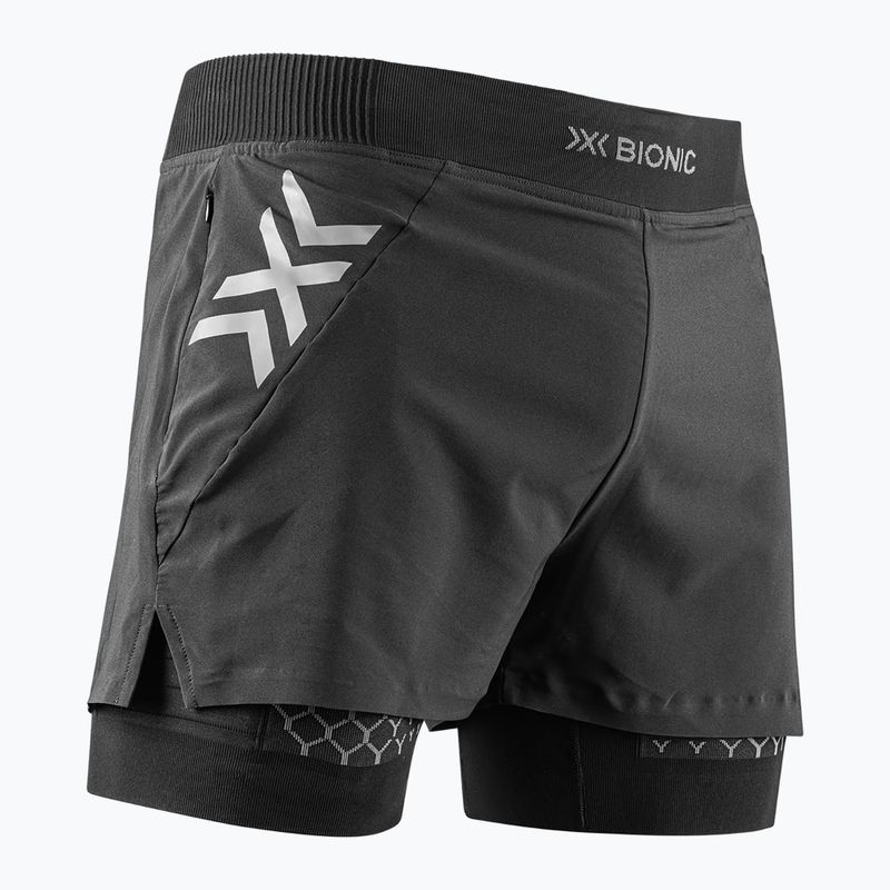 Men's X-Bionic Twyce Race 2in1 Laufshorts schwarz/kohle 2
