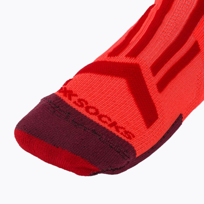 Herrensocken X-Socks Trailrun Perform Crew fluo red/namib red 4