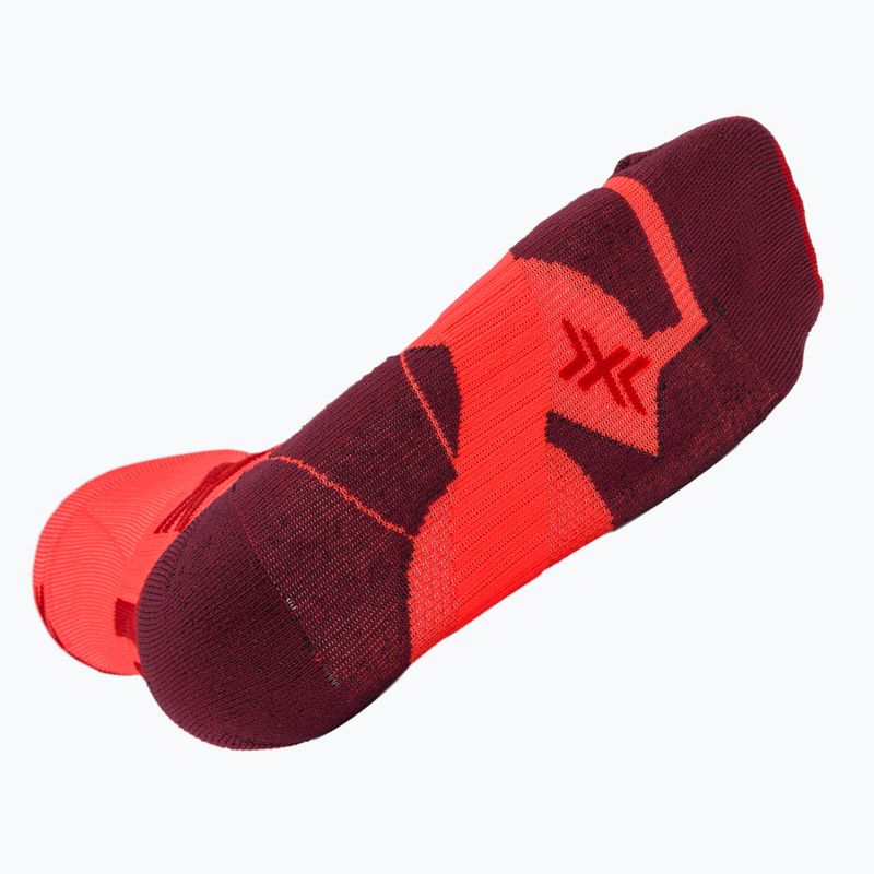 Herrensocken X-Socks Trailrun Perform Crew fluo red/namib red 5
