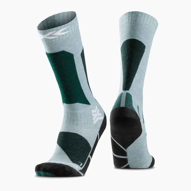 Kinder Skisocken X-Socks Ski Discover Otc Salbei grün/englisch Rasen