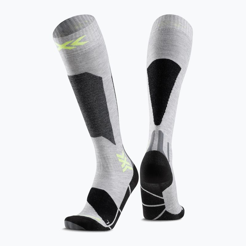 Kinderskisocken X-Socks Ski Discover Otc rhino grey/canary