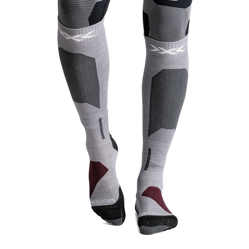 Skisocken X-Socks Ski Discover Merino Otc silver grey 2