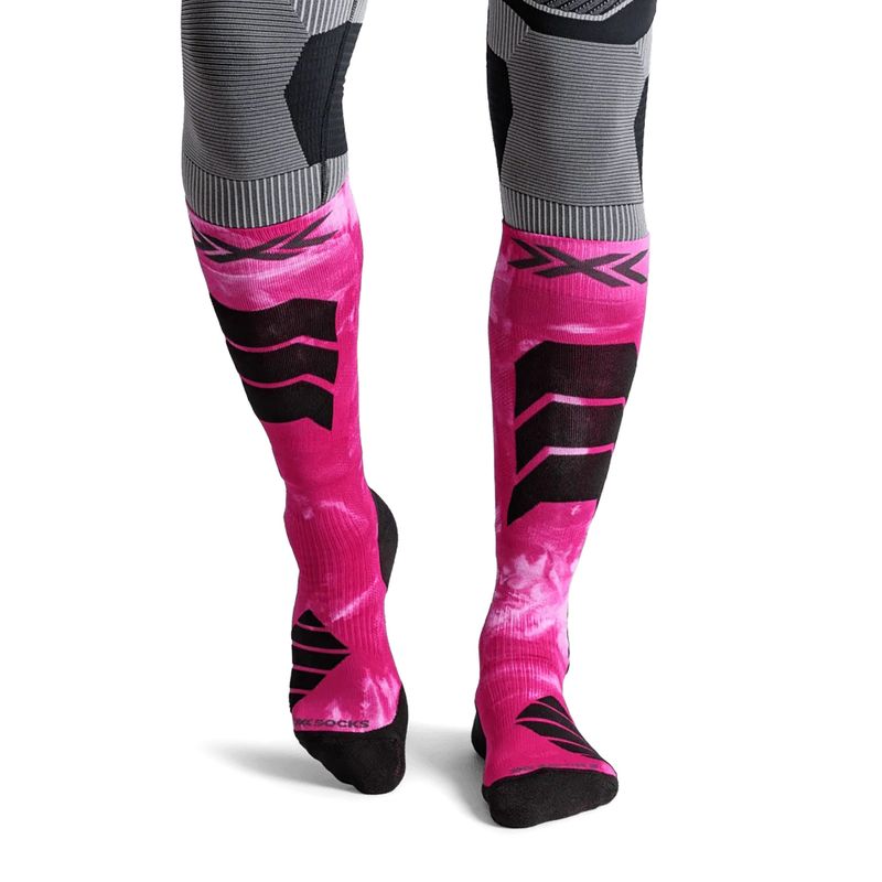 Skisocken X-Socks Ski Expert Wild Otc x black/fluo pink 2