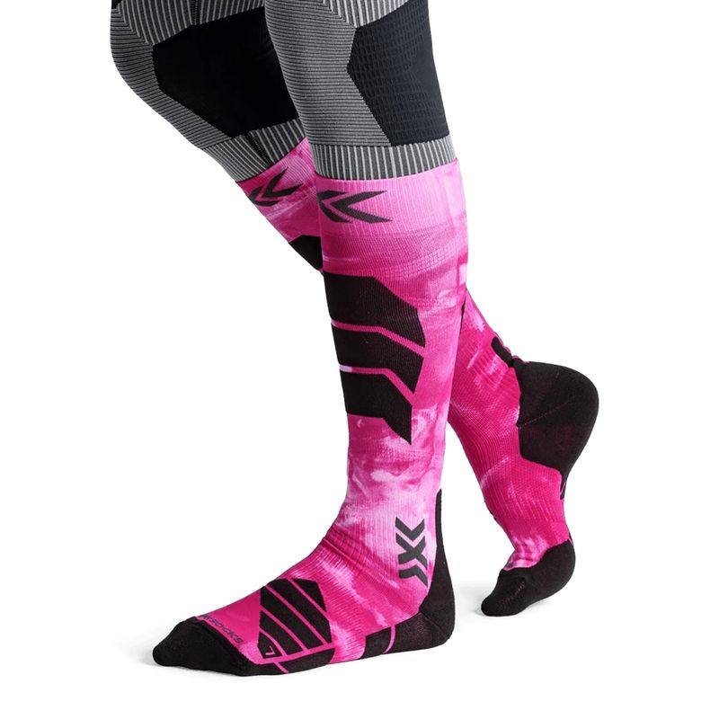 Skisocken X-Socks Ski Expert Wild Otc x black/fluo pink 4