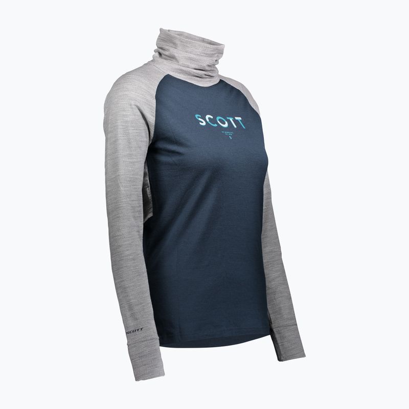 Damen Thermoaktivshirt SCOTT Defend Merino High Neck light grey melange/dark blue 3