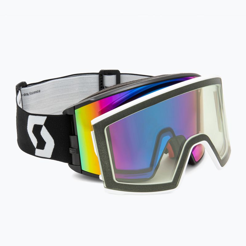 Skibrille SCOTT React mineral black/white/enhancer teal chrome/pro green