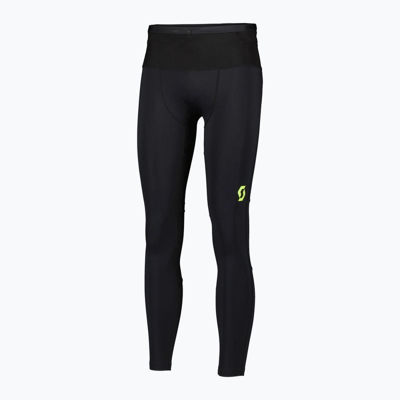 Herren-Laufleggings SCOTT RC Run Full Tights schwarz/gelb