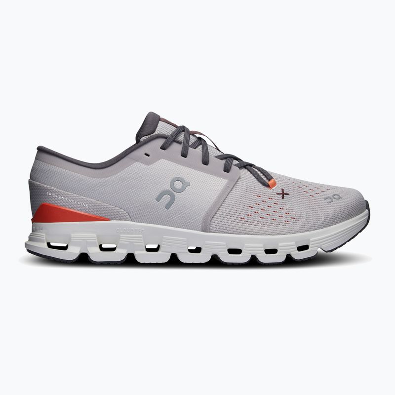 Herren On Running Cloud X 4 silber/flame Laufschuhe 8