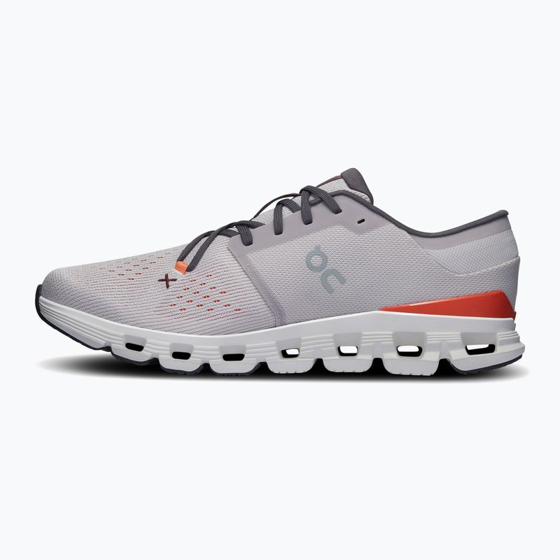 Herren On Running Cloud X 4 silber/flame Laufschuhe 10