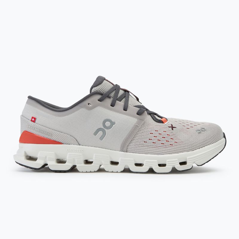 Herren On Cloud X 4 silber/flame Laufschuhe 2