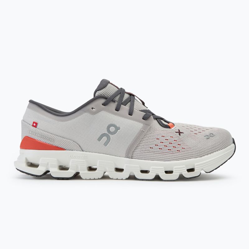 Herren On Running Cloud X 4 silber/flame Laufschuhe 2