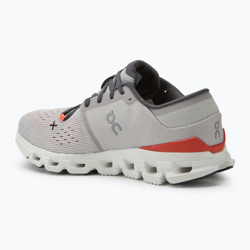 Herren On Cloud X 4 silber/flame Laufschuhe 3