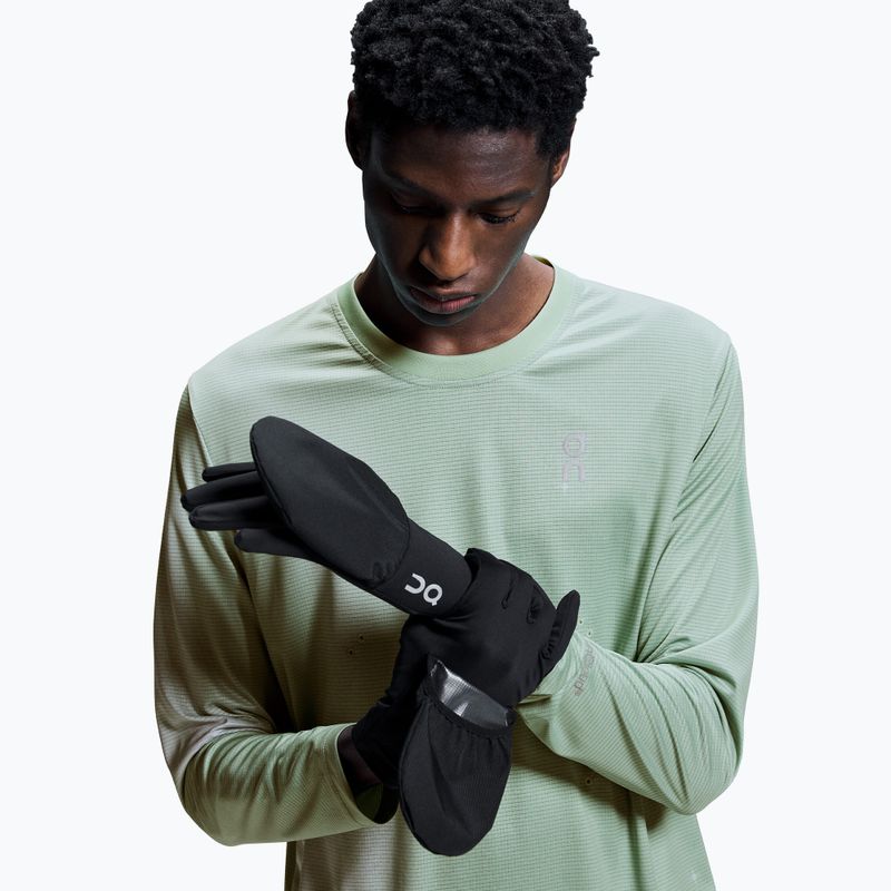 On Running Core schwarze Laufhandschuhe 3